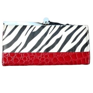 NWOT Faux Zebra and crocodile print wallet